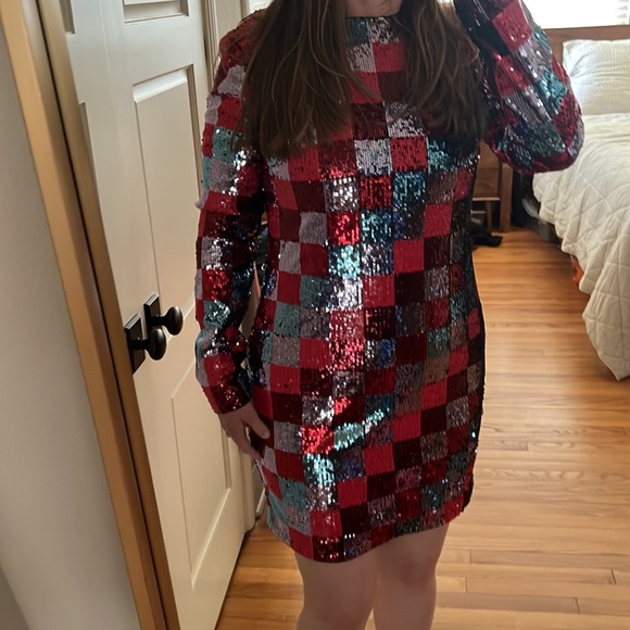 Escada Sport Deighty Checkered Sequin Dress Size 40 EU / Large USA - Picture 8 of 16